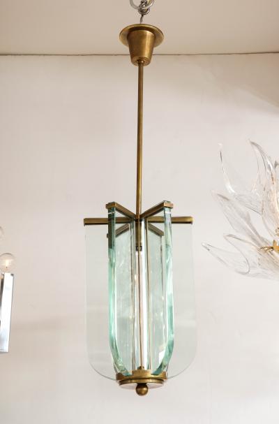  Fontana Arte FontanaArte 1950s Fontana Arte Attributed Brass And Glass Pendant