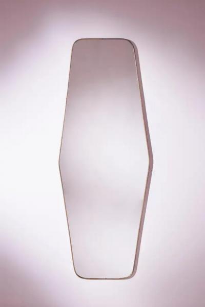  Fontana Arte FontanaArte A substantial midcentury modernist wall mirror with brass frame Italy 1950s