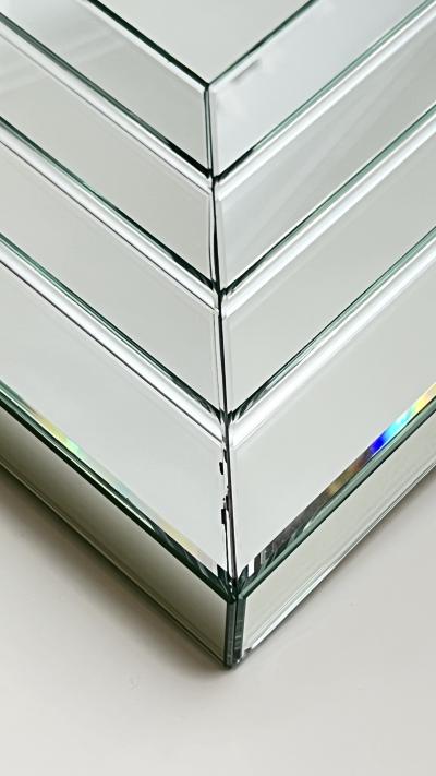  Fontana Arte FontanaArte Beveled Rectangle Fontana Arte Modernist Mirror Italy 1960