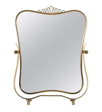  Fontana Arte FontanaArte Brass Dressing or Vanity Table Mirror Attributed to Fontana Arte