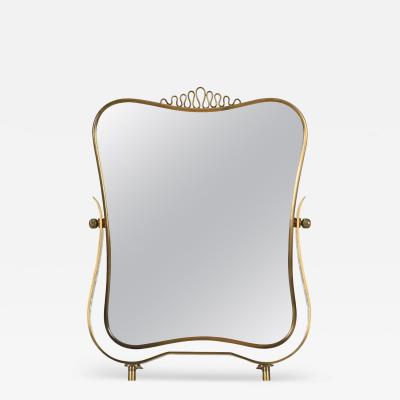  Fontana Arte FontanaArte Brass Dressing or Vanity Table Mirror Attributed to Fontana Arte
