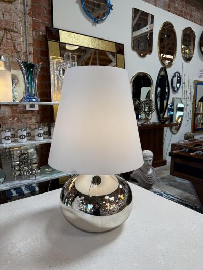  Fontana Arte FontanaArte Chrome Sphere Table Lamp Attributed to Fontana Arte Italy Circa 1970s