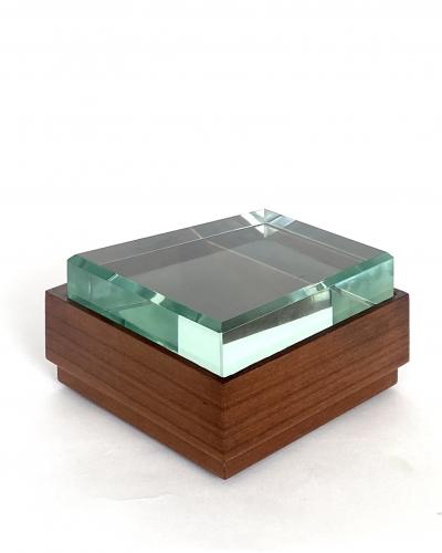  Fontana Arte FontanaArte FONTANA ARTE WALNUT AND GLASS BOXES EDITED BY FONTANA ARTE