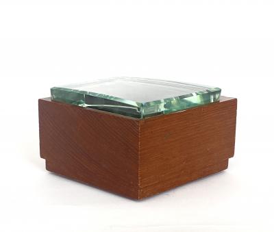  Fontana Arte FontanaArte FONTANA ARTE WALNUT AND GLASS BOXES EDITED BY FONTANA ARTE