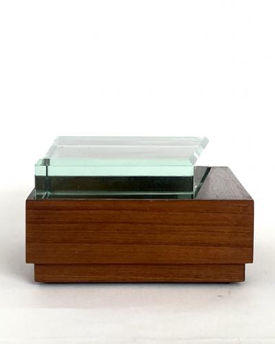  Fontana Arte FontanaArte FONTANA ARTE WALNUT AND GLASS BOXES EDITED BY FONTANA ARTE