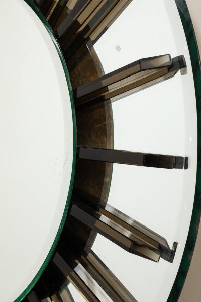  Fontana Arte FontanaArte Fontana Arte Circular Glass Wall Mirror circa 1955