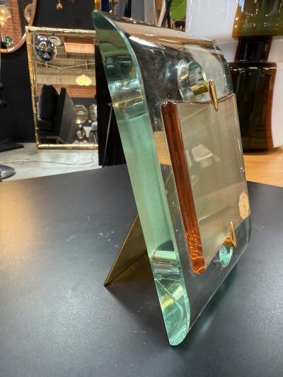  Fontana Arte FontanaArte Fontana Arte Glass and Brass Picture Frame Italy 1960s