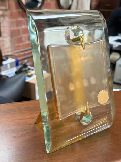  Fontana Arte FontanaArte Fontana Arte Glass and Brass Picture Frame Italy 1960s