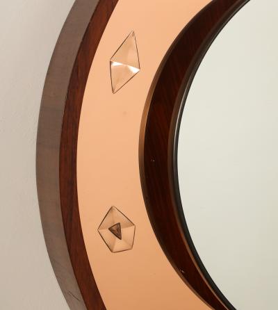  Fontana Arte FontanaArte Fontana Arte Illuminated Wood and Glass Wall Mirror circa 1940