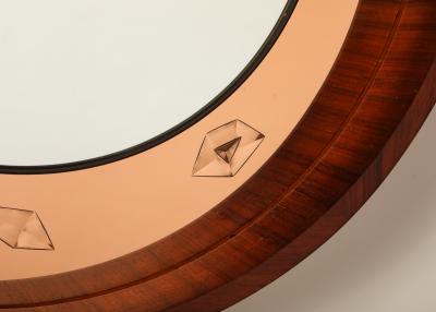  Fontana Arte FontanaArte Fontana Arte Illuminated Wood and Glass Wall Mirror circa 1940