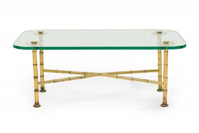  Fontana Arte FontanaArte Fontana Arte Italian Mid Century Brass and Glass Low Coffee Table