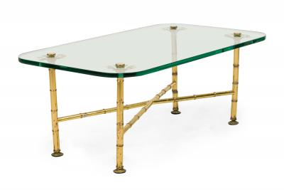  Fontana Arte FontanaArte Fontana Arte Italian Mid Century Brass and Glass Low Coffee Table
