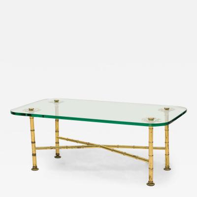  Fontana Arte FontanaArte Fontana Arte Italian Mid Century Brass and Glass Low Coffee Table