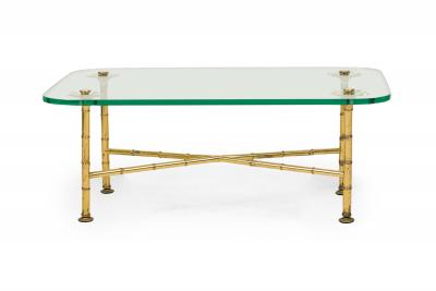  Fontana Arte FontanaArte Fontana Arte Italian Mid Century Brass and Glass Low Coffee Tables