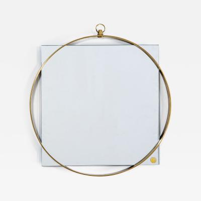  Fontana Arte FontanaArte Fontana Arte Little Hanging Mirror with Brass Frame 50s