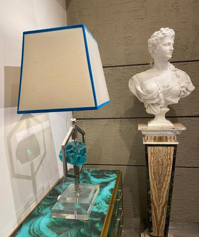 Fontana Arte FontanaArte Fontana Arte Mid Century Pair of Striking Table Lights Attributed to Max Ingrand