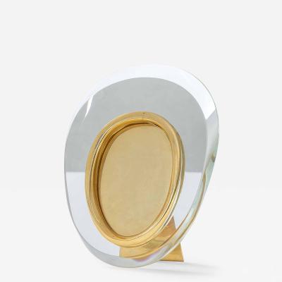  Fontana Arte FontanaArte Fontana Arte Oval Photo Frame in Glass and Brass 50s