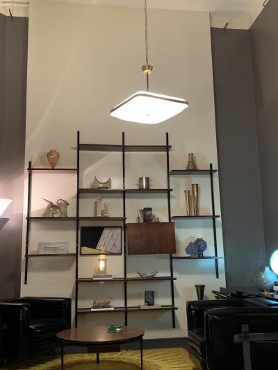  Fontana Arte FontanaArte Fontana Arte Pendant 220 in glass and brass Italy late 1940s