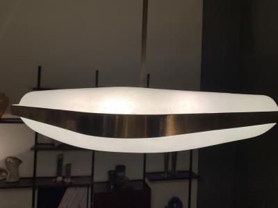  Fontana Arte FontanaArte Fontana Arte Pendant 220 in glass and brass Italy late 1940s