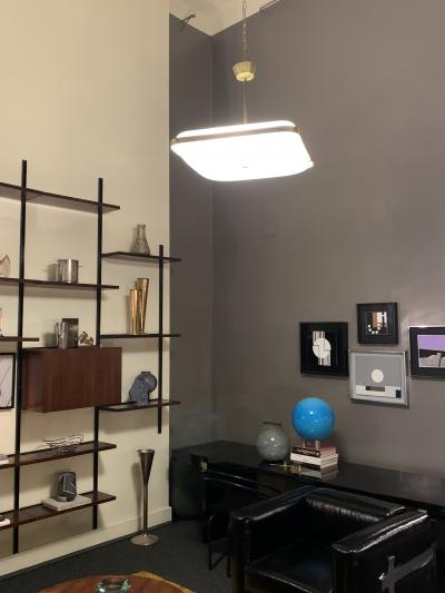  Fontana Arte FontanaArte Fontana Arte Pendant 220 in glass and brass Italy late 1940s