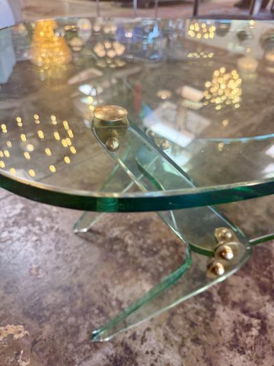  Fontana Arte FontanaArte Fontana Arte Sculptural Glass Coffee Table Italy 1970s