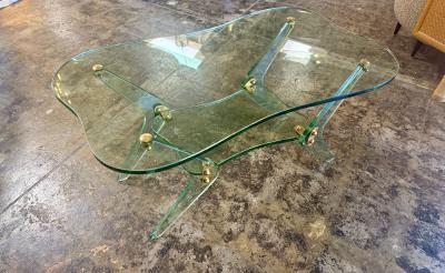  Fontana Arte FontanaArte Fontana Arte Sculptural Glass Coffee Table Italy 1970s