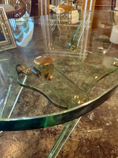  Fontana Arte FontanaArte Fontana Arte Sculptural Glass Coffee Table Italy 1970s