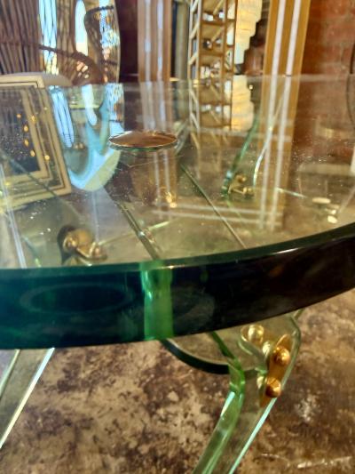  Fontana Arte FontanaArte Fontana Arte Sculptural Glass Coffee Table Italy 1970s