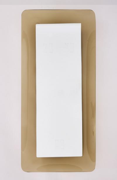  Fontana Arte FontanaArte Fontana Arte Slender Smoked Glass Mirror Italy 1960s