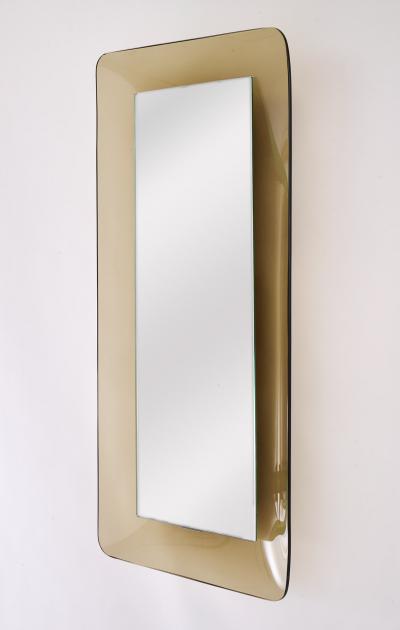  Fontana Arte FontanaArte Fontana Arte Slender Smoked Glass Mirror Italy 1960s