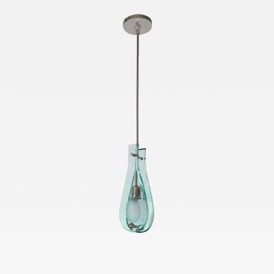  Fontana Arte FontanaArte Fontana Arte Style Pendant Light with Hand Cut Glass Facades 1950s