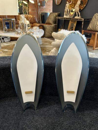  Fontana Arte FontanaArte Fontana Arte Wall Sconces by Max Ingrand Italy 1960s