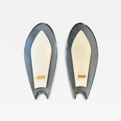  Fontana Arte FontanaArte Fontana Arte Wall Sconces by Max Ingrand Italy 1960s