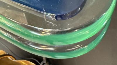  Fontana Arte FontanaArte Fontana Arte blue mirror with glass console Italy 1970