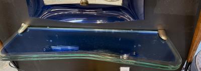  Fontana Arte FontanaArte Fontana Arte blue mirror with glass console Italy 1970