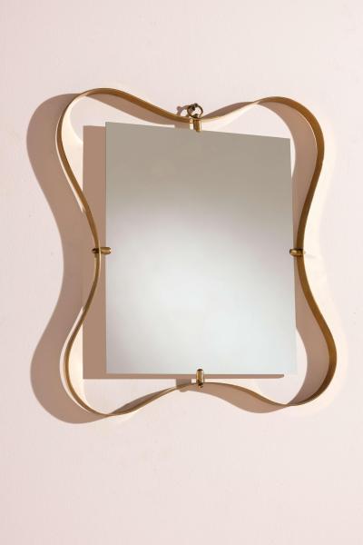  Fontana Arte FontanaArte Fontana Arte mirror with brass frame Italy 1950s