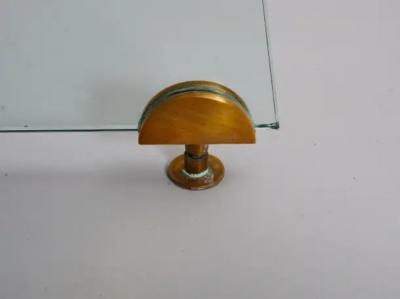  Fontana Arte FontanaArte Glass and brass circular table