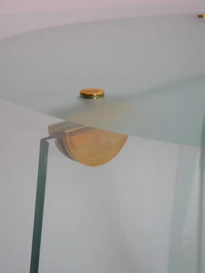 Fontana Arte FontanaArte Glass and brass circular table