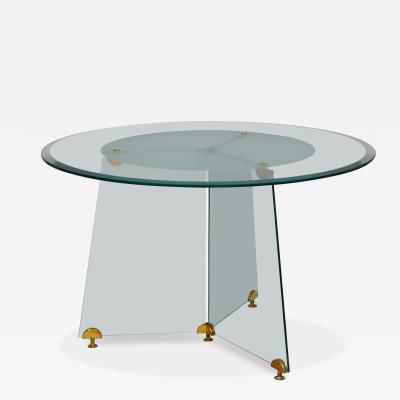  Fontana Arte FontanaArte Glass and brass circular table