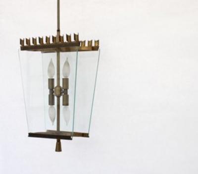  Fontana Arte FontanaArte ITALIAN PENDANT CHANDELIER ATTRIBUTED TO FONTANA ARTE CIRCA 1940