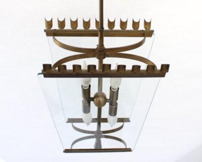  Fontana Arte FontanaArte ITALIAN PENDANT CHANDELIER ATTRIBUTED TO FONTANA ARTE CIRCA 1940