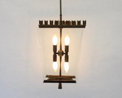  Fontana Arte FontanaArte ITALIAN PENDANT CHANDELIER ATTRIBUTED TO FONTANA ARTE CIRCA 1940