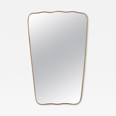  Fontana Arte FontanaArte Italian 1940s Brass Framed Wall Mirror Att Fontana Arte