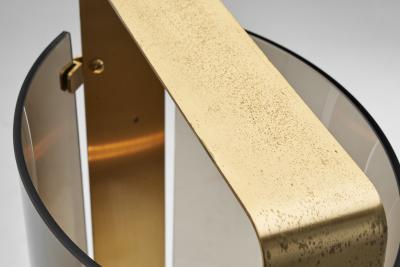  Fontana Arte FontanaArte Italian Curved Glass and Brass Table Lamp by Fontana Arte Attr Italy 1960s