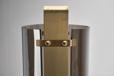  Fontana Arte FontanaArte Italian Curved Glass and Brass Table Lamp by Fontana Arte Attr Italy 1960s