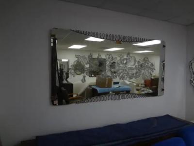  Fontana Arte FontanaArte Italian Etched Mirror With Brass Accents Att To Max Ingrand For Fontana Arte