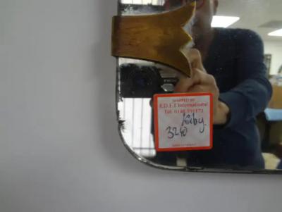  Fontana Arte FontanaArte Italian Etched Mirror With Brass Accents Att To Max Ingrand For Fontana Arte