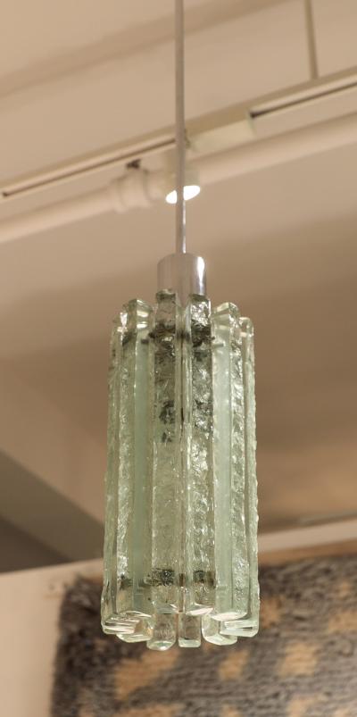  Fontana Arte FontanaArte Italian Glass Pendant Chandelier circa 1970
