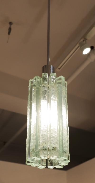  Fontana Arte FontanaArte Italian Glass Pendant Chandelier circa 1970