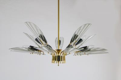  Fontana Arte FontanaArte Italian Mid Century Fifteen Ligths Chandelier Fontana Arte Style 1950